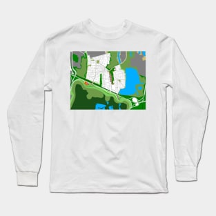 veracruz wetland tembladeras map ecopop urban sketch Long Sleeve T-Shirt